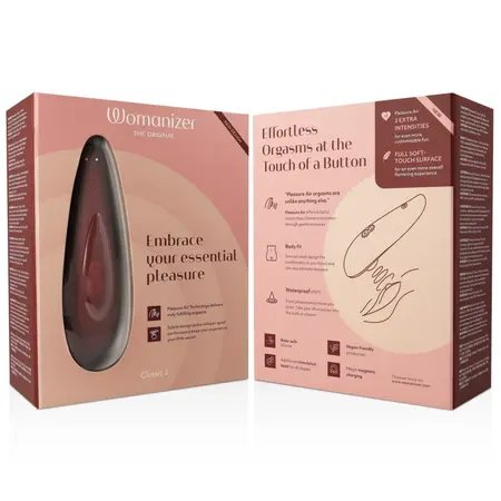 Womanizer Classic 2 Bordeaux stimulator sa vazdušnim talasima, 10 nivoa intenziteta, vodootporan