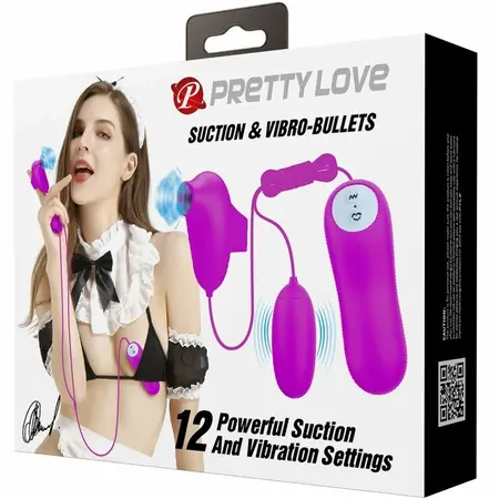 Pretty Love vibrirajući metak i stimulator sa vazdušnim talasima, 12 funkcija, ljubičasti