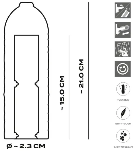 Suck-O-Mat 3 Performance Sleeve M fleksibilni silikonski sistem, 21 cm