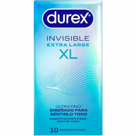 Durex Invisible XL ultra tanki kondomi od lateksa, pakovanje od 10 komada, ekstra veliki 57mm