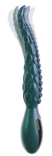 Beasty Cocks Octo Vibes silikonski vibrirajući pipak 27 cm metalik