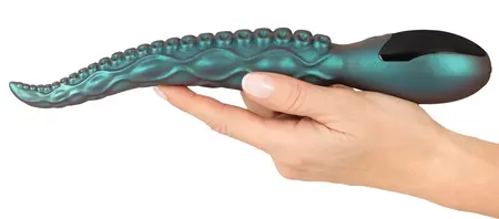 Beasty Cocks Octo Vibes silikonski vibrirajući pipak 27 cm metalik