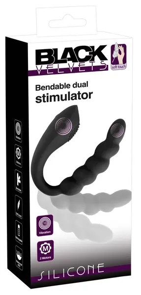 Black Velvets savitljivi dvostruki stimulator od fleksibilnog silikona 26cm
