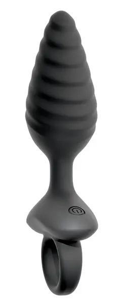 ANOS Flexible Plug Twisted Design, vibrirajući silikonski čep sa 10 modova, crni