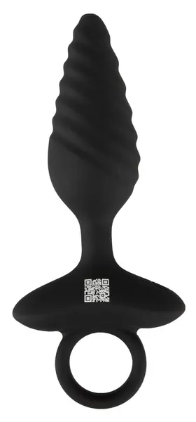 ANOS Flexible Plug Twisted Design, vibrirajući silikonski čep sa 10 modova, crni