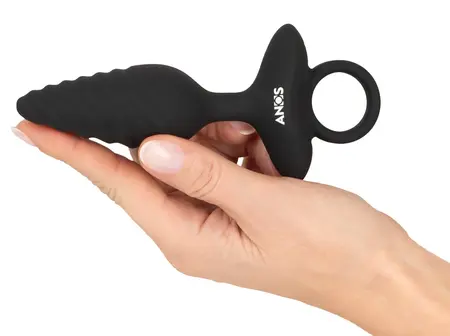 ANOS Flexible Plug Twisted Design, vibrirajući silikonski čep sa 10 modova, crni