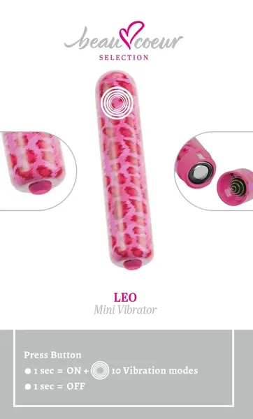 beau coeur Leo Mini Vibrator Cherry Design Compact 8.7 cm Red