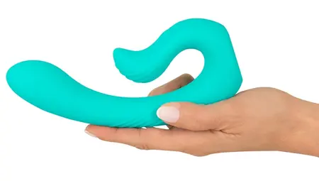 beau coeur Naira vibrator sa dve glave, fleksibilni silikon, roze, 17.5 cm