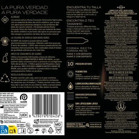 Durex Total Connection XL Ultra Thin Kondomi bez Lateksa od Nitrila 10-Pak
