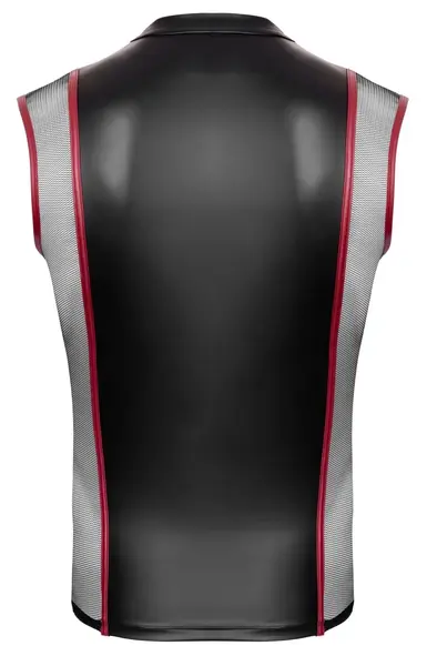 NEK mat crna majica bez rukava 2XL sa crvenim detaljima i mrežastim panelima