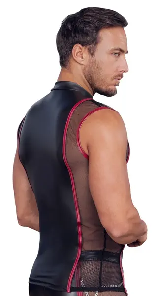 NEK muška mat majica bez rukava XL sa crvenom prugom i mrežastim detaljima