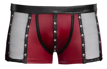NEK muške uske crvene mat pantalone sa crnom mrežicom i srebrnim nitnama, veličina S
