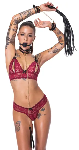 Bad Kitty Premium luksuzni bondage set sa lancima od 6 delova, crno-zlatni podesivi komplet
