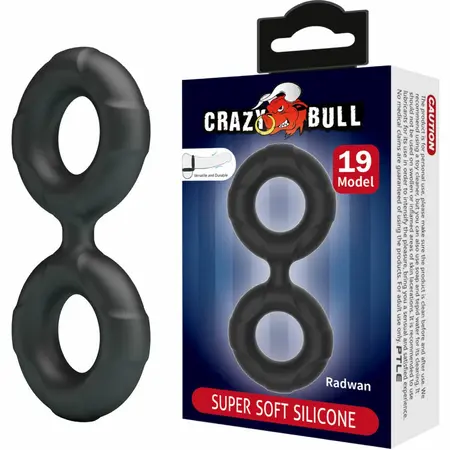 Crazy Bull Radwan Model 19 dvostruki podesivi silikonski prsten u crnoj boji