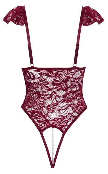 Cottelli Lingerie Body Pearls L bordo čipkani bodi sa biserima