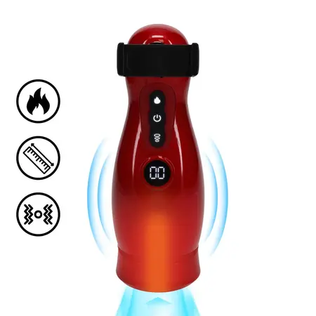 Virtuo Metallic Red intimni aparat sa vakuumom, vibracijom i držačem za telefon