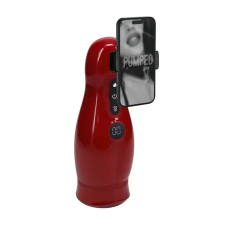 Virtuo Metallic Red intimni aparat sa vakuumom, vibracijom i držačem za telefon