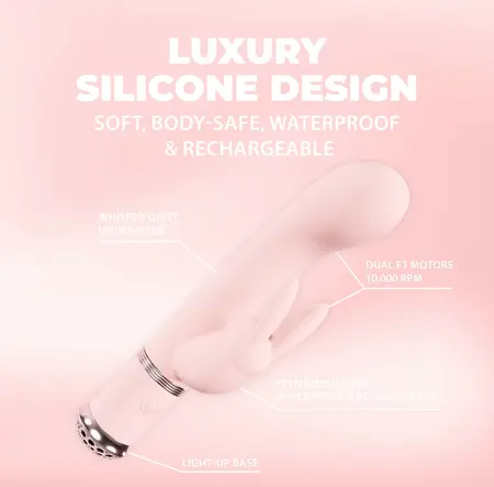 Loveline Belle Paris intimni masažer od roze silikona sa svetlećim postoljem
