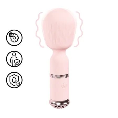 Loveline Velour Mini Wand Rosa punjivi silikonski masažer sa 10 modova rada