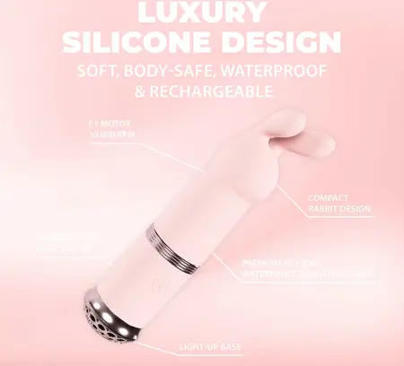 Reve Mini Rabbit Model Pink, kompaktna silikonska intimna igračka sa 10 modova vibracije