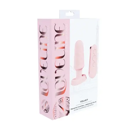 Loveline Velvet Paris Series analni čep sa daljinskim upravljačem, roze, 10 modova, vodootporan
