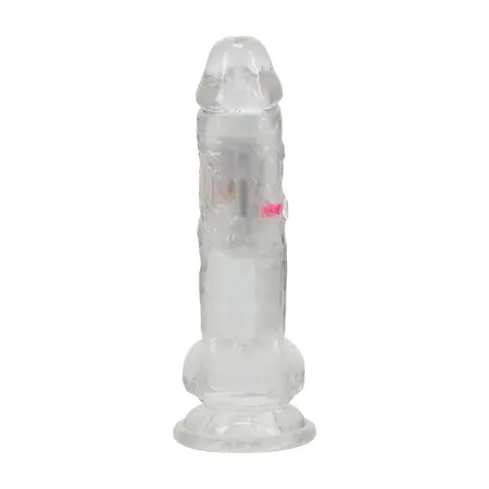 RealRock LED vibrirajući dildo 18 cm providni