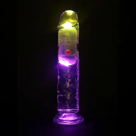 RealRock LED vibrirajući dildo 18 cm providni model