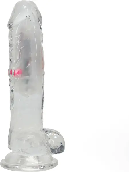 RealRock vibrirajući LED providni dildo 15 cm sa vakuum postoljem