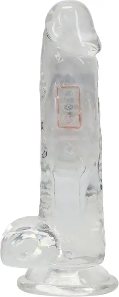 RealRock vibrirajući LED providni dildo 15 cm sa vakuum postoljem