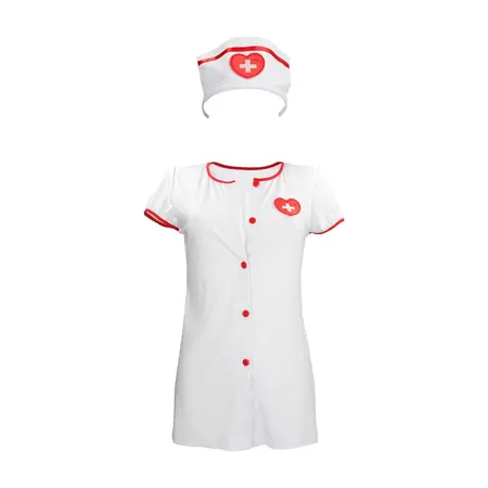 S-Line by Shots Nurse Costume S/M White - Dress & Headpiece Set