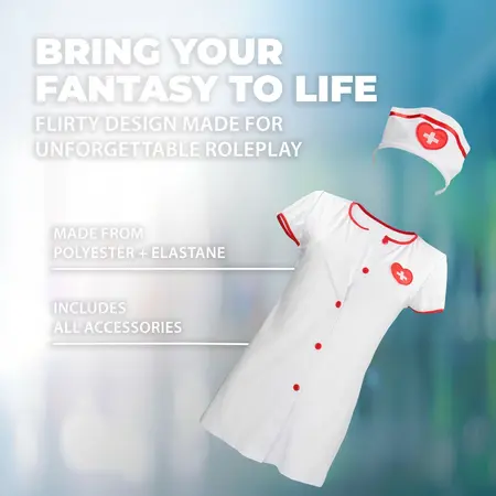 S-Line by Shots Nurse Costume S/M White - Dress & Headpiece Set