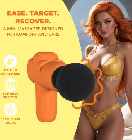 Loveline Mini Microboost punjivi masažer narandžasti, kompaktni uređaj za opuštanje