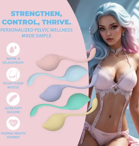 Loveline Pelvic Stem Kegel Kit Multicolor set od 5 otežanih trenažera za karlično dno