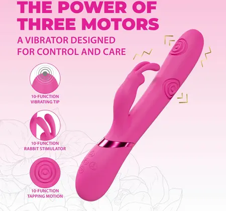 VIVE Mimi Vibrating & Tapping Intimate Device Pink, Triple Motor, USB