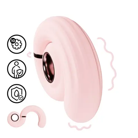 Loveline Tourner roze vodootporni silikonski vibrator sa spiralnim reljefom i 10 modova vibracije