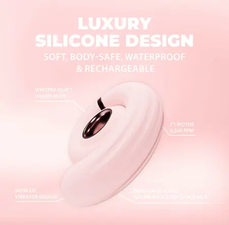 Loveline Tourner roze vodootporni silikonski vibrator sa spiralnim reljefom i 10 modova vibracije