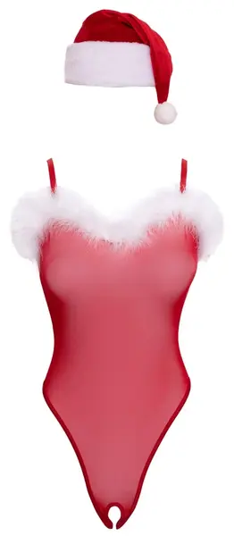 Cottelli Lingerie božićni set crveni bodi i kapica L/XL, praznični dizajn