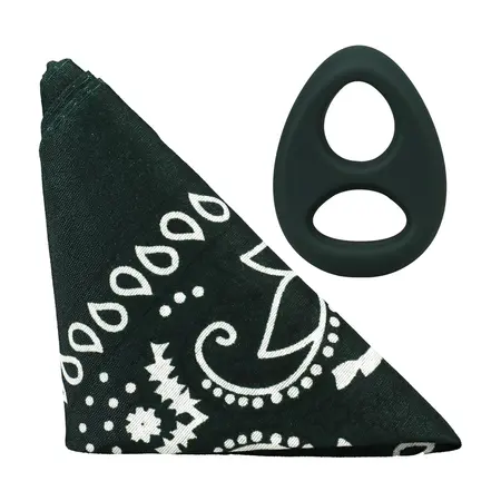 The Code set silikonski prsten i bandana Hunter Green elegantan duo paket