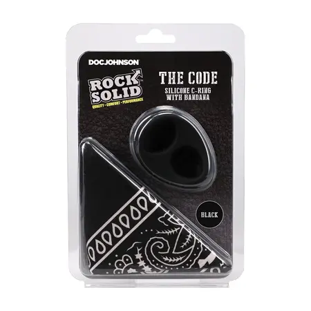 The Code set silikonski prsten i bandana crni u dvobojnom dizajnu