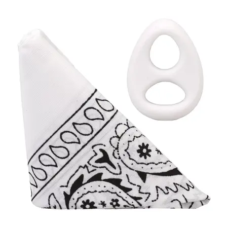 The Code set silikonski prsten i bandana bela boja prilagodljivi duo za maksimalnu udobnost
