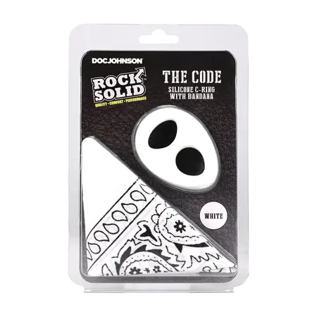 The Code set silikonski prsten i bandana bela boja prilagodljivi duo za maksimalnu udobnost