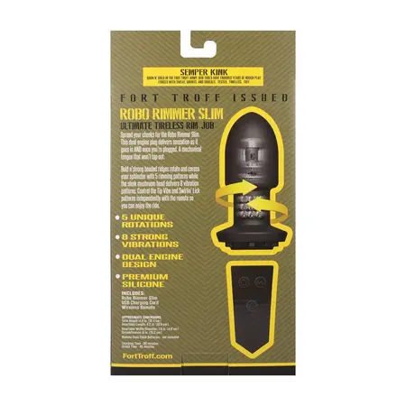 Doc Johnson Robo Rimmer Slim Wireless Intimate Plug Black Remote Control