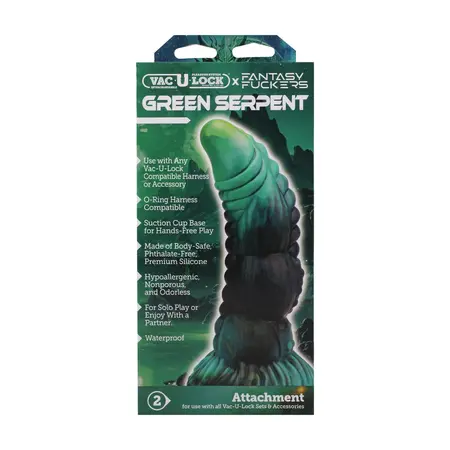 Fantasy Fuckers Serpiente Verde silikonska intimna mašina zeleno crna XL