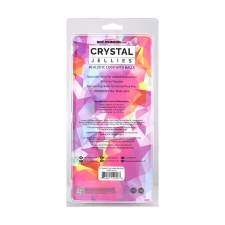 Doc Johnson Crystal Jellies Rainbow 24.1 cm intimni model sa vakuumskim postoljem