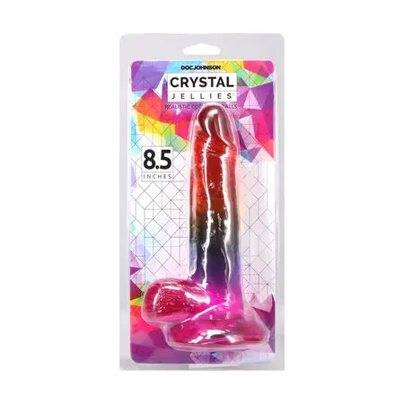 Doc Johnson Crystal Jellies Rainbow Model 21.6 cm Fleksibilan Dizajn