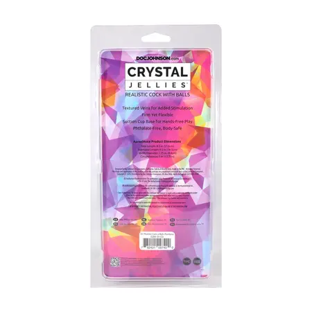 Doc Johnson Crystal Jellies Rainbow Model 21.6 cm Fleksibilan Dizajn