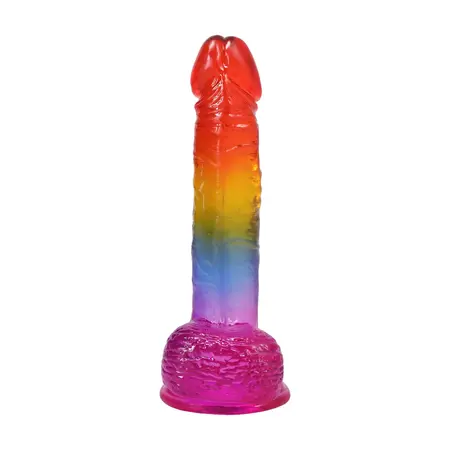 Doc Johnson Crystal Jellies Rainbow Model 21.6 cm Fleksibilan Dizajn
