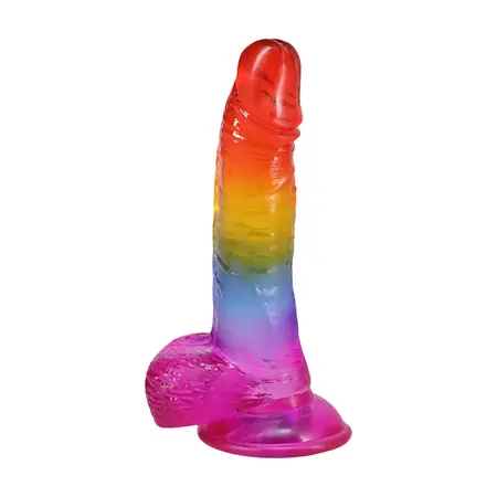 Doc Johnson Crystal Jellies Rainbow Model 21.6 cm Fleksibilan Dizajn