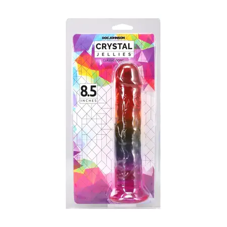 Doc Johnson Crystal Jellies Arcoiris fleksibilni model od 21.6 cm u duginim bojama
