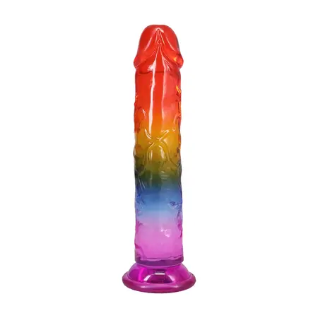 Doc Johnson Crystal Jellies Arcoiris fleksibilni model od 21.6 cm u duginim bojama